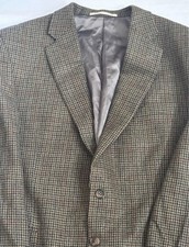 Burberry London Men s Wool Twill Houndstooth Jacket Brown/Blue 46L