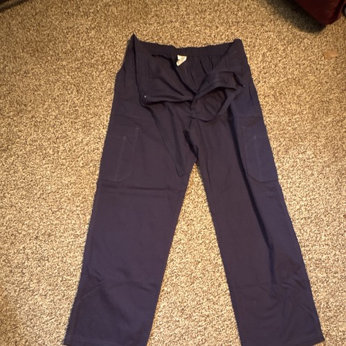 Carhartt Men's Ripstop Scrub Pants Drawstring Elastic Waist Navy M C54108