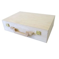 Sortierkoffer - Holzkoffer mit Griff - Aufbew...