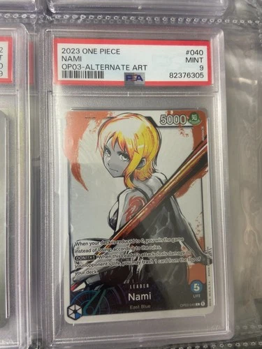 ENG PSA 9 One Piece Pillars of Strength Nami Alt Art Leader OP03-040 (Pop: 56)