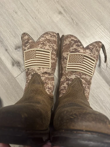 Ariat Workhog Patriot Steel Toe Work Boot Earth/Sand Camo Mens Size 13D - Picture 8 of 13