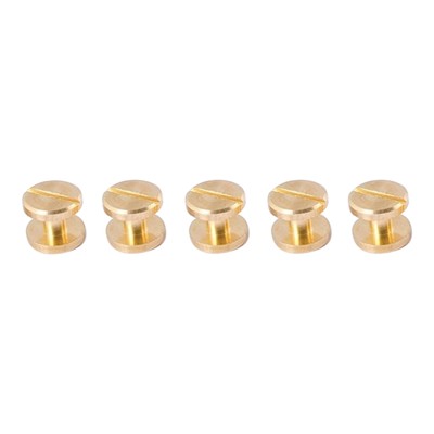5PCS Golden DIY Flat Belt Screw Leather Craft Chicago Nail Brass Solid Rivets Stud Head Height 8mm