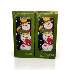 2 Vintage Boxs Of 18 Paper Magic Group Snowman Christmas Holiday Cards Unused