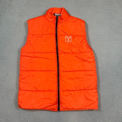 Back to the Future OUTATIME California Plate Puffer Vest Lootwear Orange Large