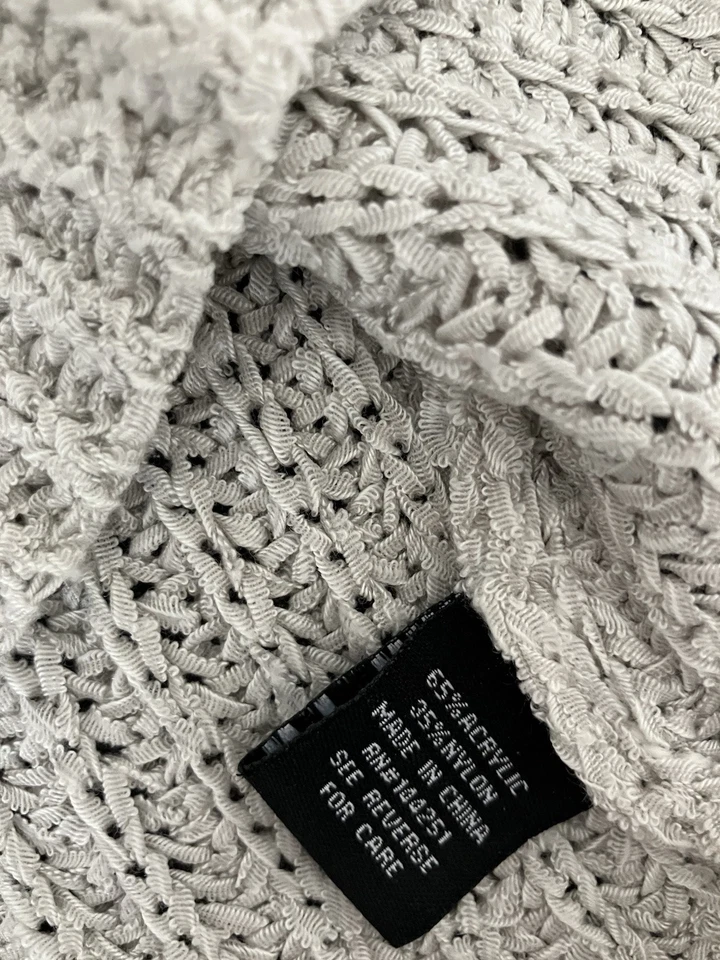 boho Large WEAVE CROCHETED DOUBLE V TAN tank Top Sweater SEXY! size: XS EUC! - Image 4 of 4