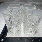 Set Of 4 Vintage Anchor Hocking Clear Glass 8 Oz. Tumblers EAPC Star of David