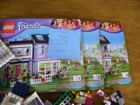 LEGO Friends 41095 Emma's House Set with Mini Figures Manuals Missing 6 Pieces