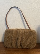 STAUD Bean Shearling Furry Shoulder Bag Handb...
