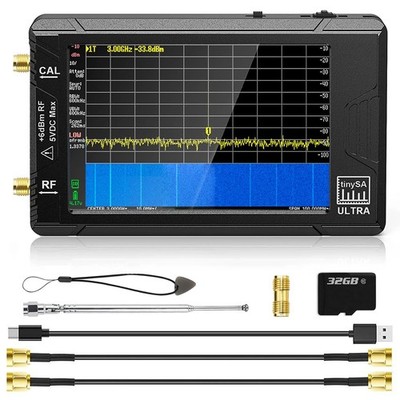 Spectrum Analyzer 4'' 5000mAh 100kHz to 5.3GHz Handheld Signal Generator SDR 32GB