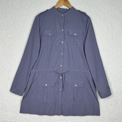 Coolibar Utility Jacket Womens Medium Purple Sun Protection UPF Lightweight