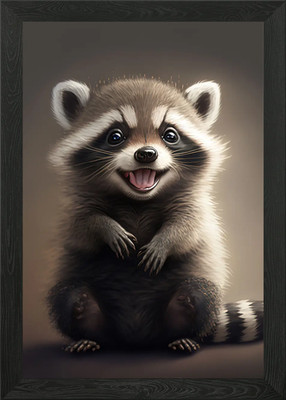 Niedlicher Waschbär gerahmtes Wandbild Poster Leinwanddruck Bild