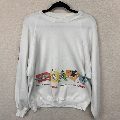 Vtg Jerzees Keep On Movin With Twix Graphic Sweatshirt Men's XL Made In USA
