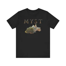 MYST PC PS1 Saturn Retro Style Cover Art Unisex Jersey Short Sleeve Tee