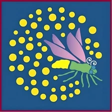 FIREFLY STENCIL, WHIMSICAL, CHILDREN, INSECT -The Artful Stencil