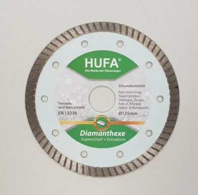 Hufa Fliesen Winkelschleifer Diamanthexe Ø 125mm Scheibe Diamanttrennscheibe