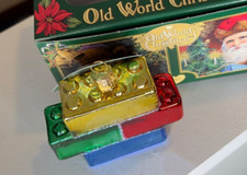Old World Christmas Building Blocks Glass Ornament 44127 NWT W/ OWC GIFT BOX