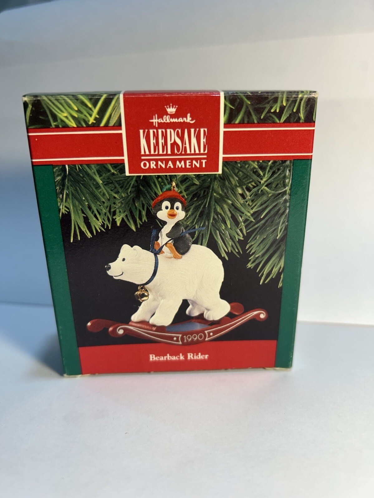 1990 Bearback Rider Hallmark Keepsake Ornament with Polar Bear and Penguin