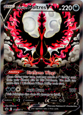 ガラルファイヤーV SR/Galarian Moltres Pokémon Galarian Moltres V Alternate Art 177/198 Chilling