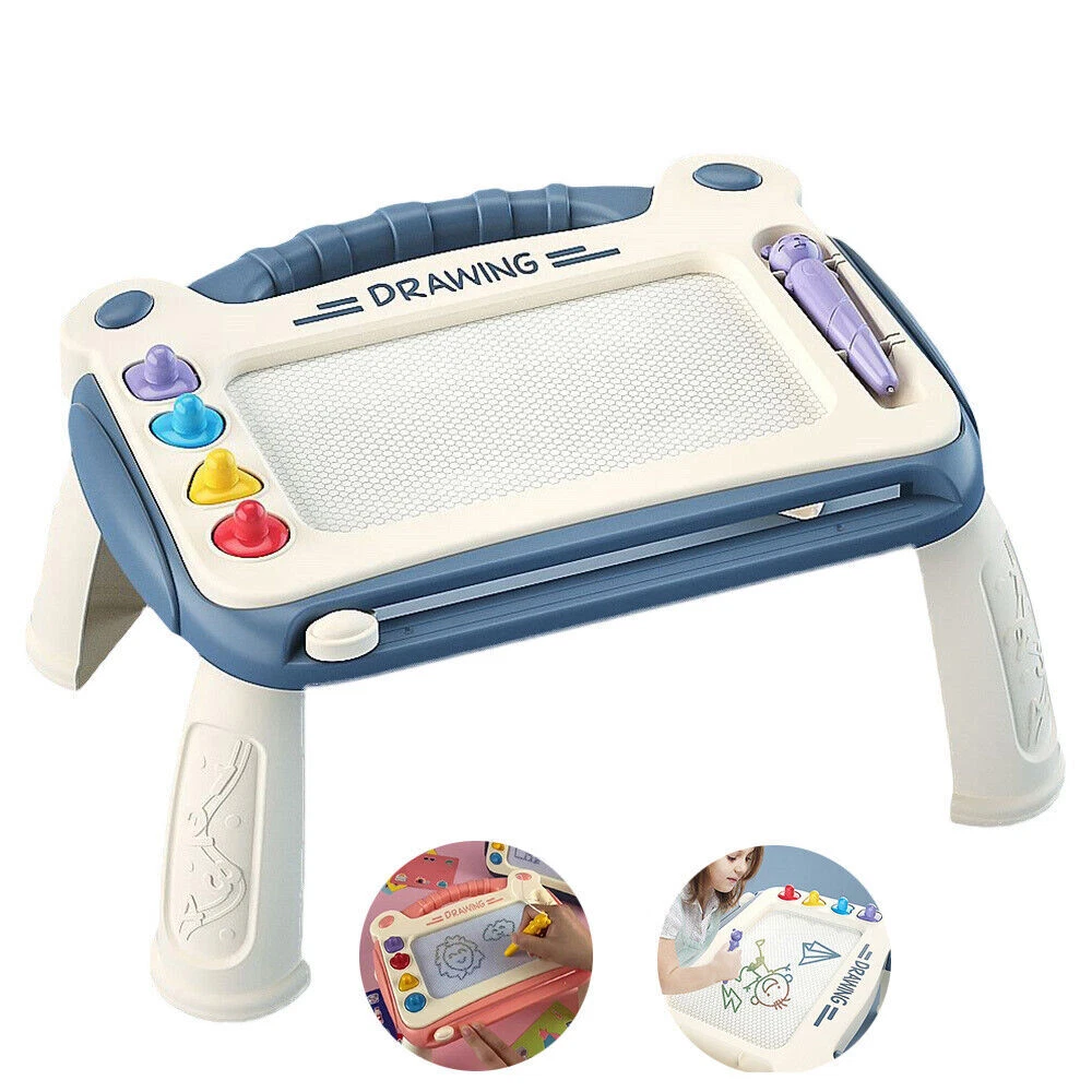 Kids Magnetic Drawing Board Erasable Doodle Board 4 Stamps Baby