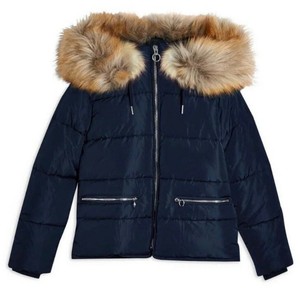 topshop puffer jacket navy