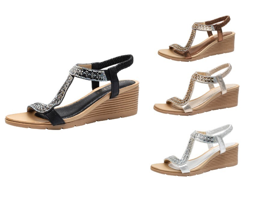 SAOLA Scarpe sandali donna donna comodi estivi tacco basso zeppa punta aperta misura