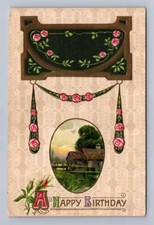 Antique American Art Nouveau Winsch Birthday PC Arts & Crafts Wauwatosa 1911