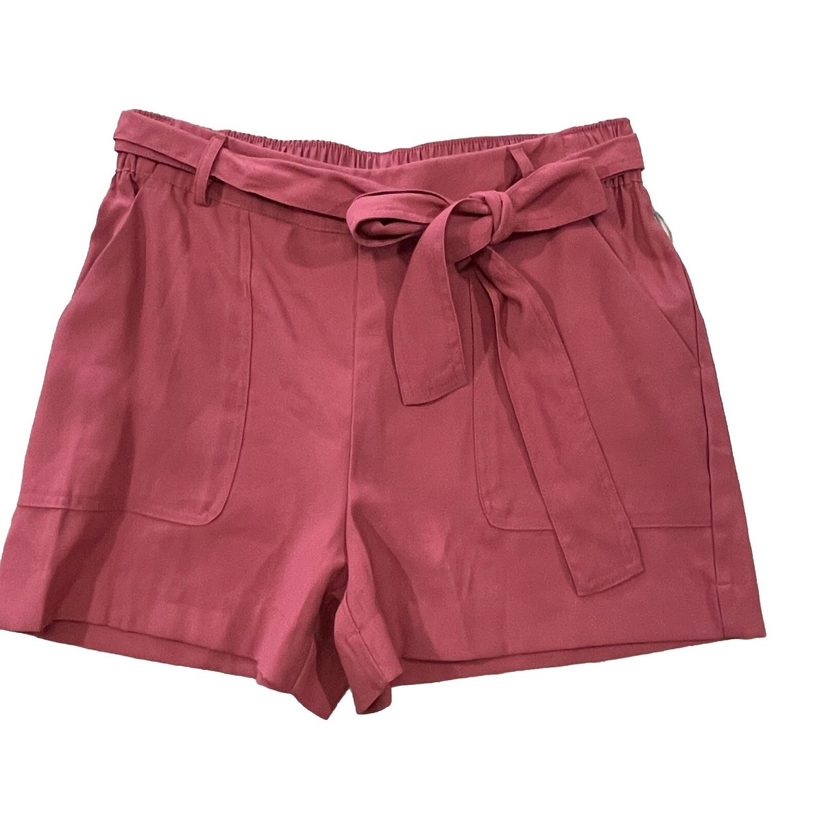 A New Day Women High Rise Paper Bag Waist Belted Shorts Size Small