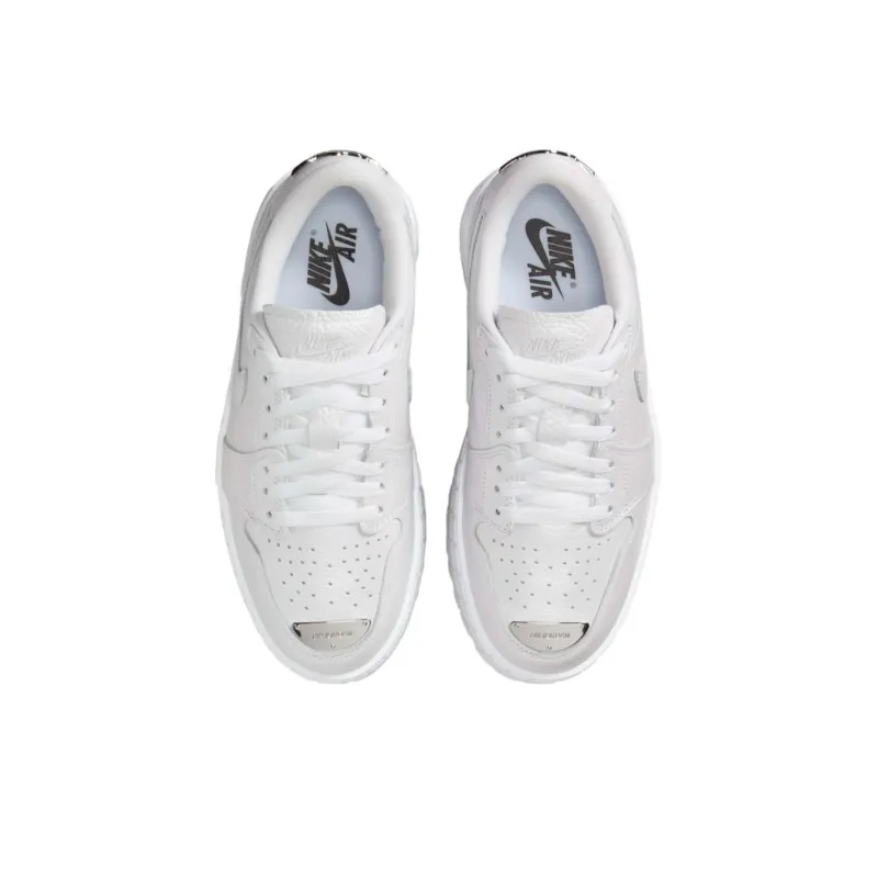 ★Nike★ Air Jordan1 Brooklyn Low White llic Silver Wmns Air Jordan 1 Brooklyn Low 'White/Metallic Silver|HF3184