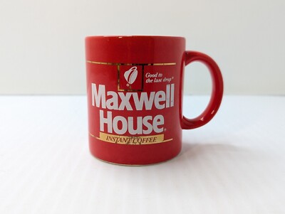 Vintage Maxwell House Coffee Cup Mug Good To The Last Drop Instant Coffee Red
