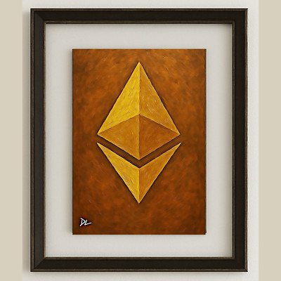 The Art Of Ethereum by David Lee   Signed & Framed w/Double Glass 19x23 Frame