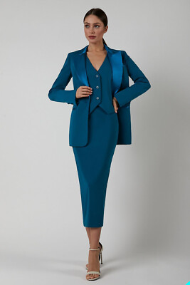 Women Elegant 3 Pieces Pants Suit Ladies Evening Party Tuxedos Formal Work Wear