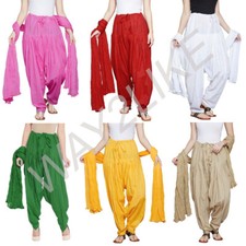 Women Cotton Patiala Salwar With Chiffon Dupatta Set Traditional  Ethnic Wear