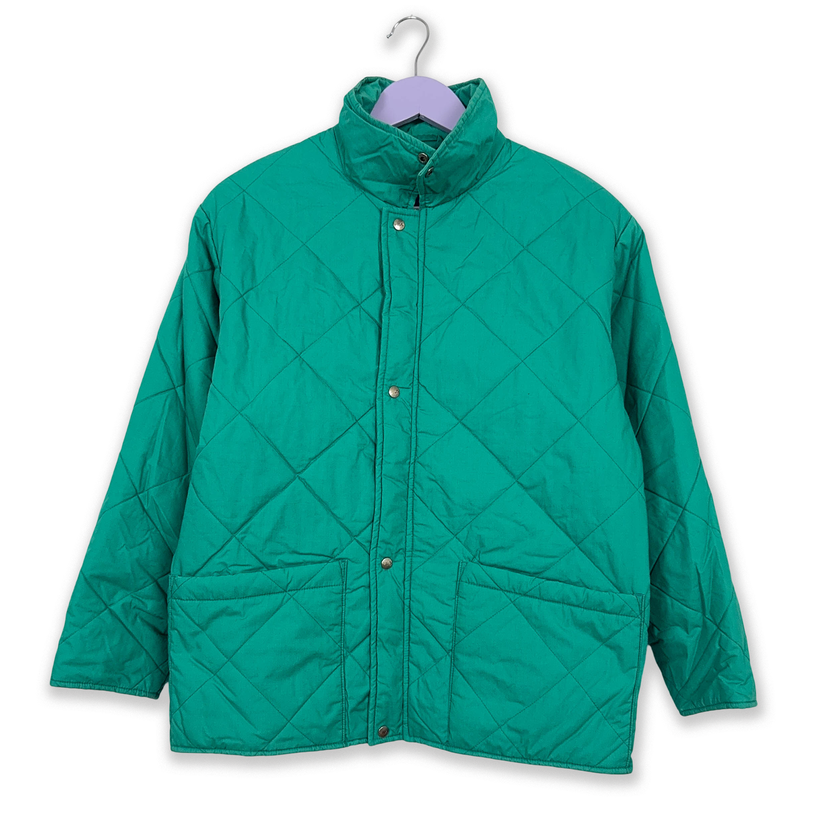 Giacca trapuntata Fila Vintage verde con bottoni Taglia 164 uomo