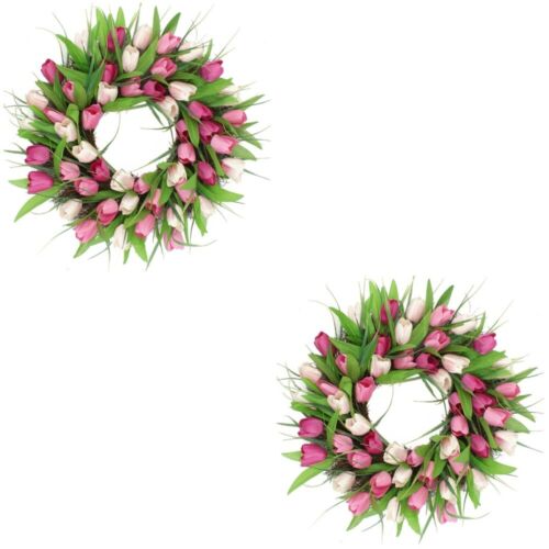 2 Pack Outdoor Decor Wedding Wreath Rural Decor Wedding Decoration Tulip-