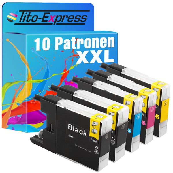 10 Patronen Xxl FüR Brother LC1240 DCP-J 525 W DCP-J 725 Dw DCP-J 925 Dw-image