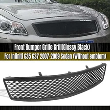 Front Bumper Grille Grill Mesh Kit For Infiniti G G35 G37 2007-2009 Sedan Black