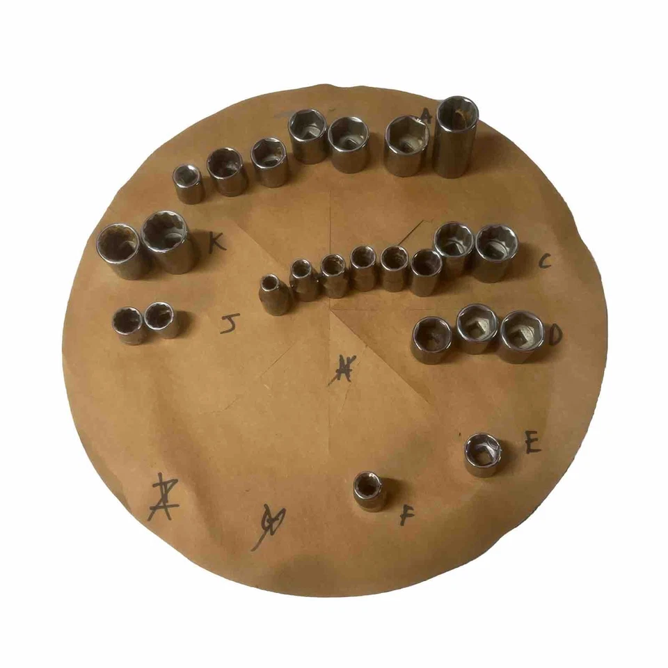 Craftsman Socket Lot - 24pcs- 3/8-1/2 Drives - 6pt-12pt - USA- Pic - Image 4 of 4