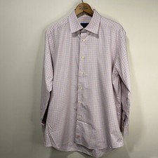 Men's David Donahue Button Down Long Sleeve Dress Shirt Size 32 Great Condition