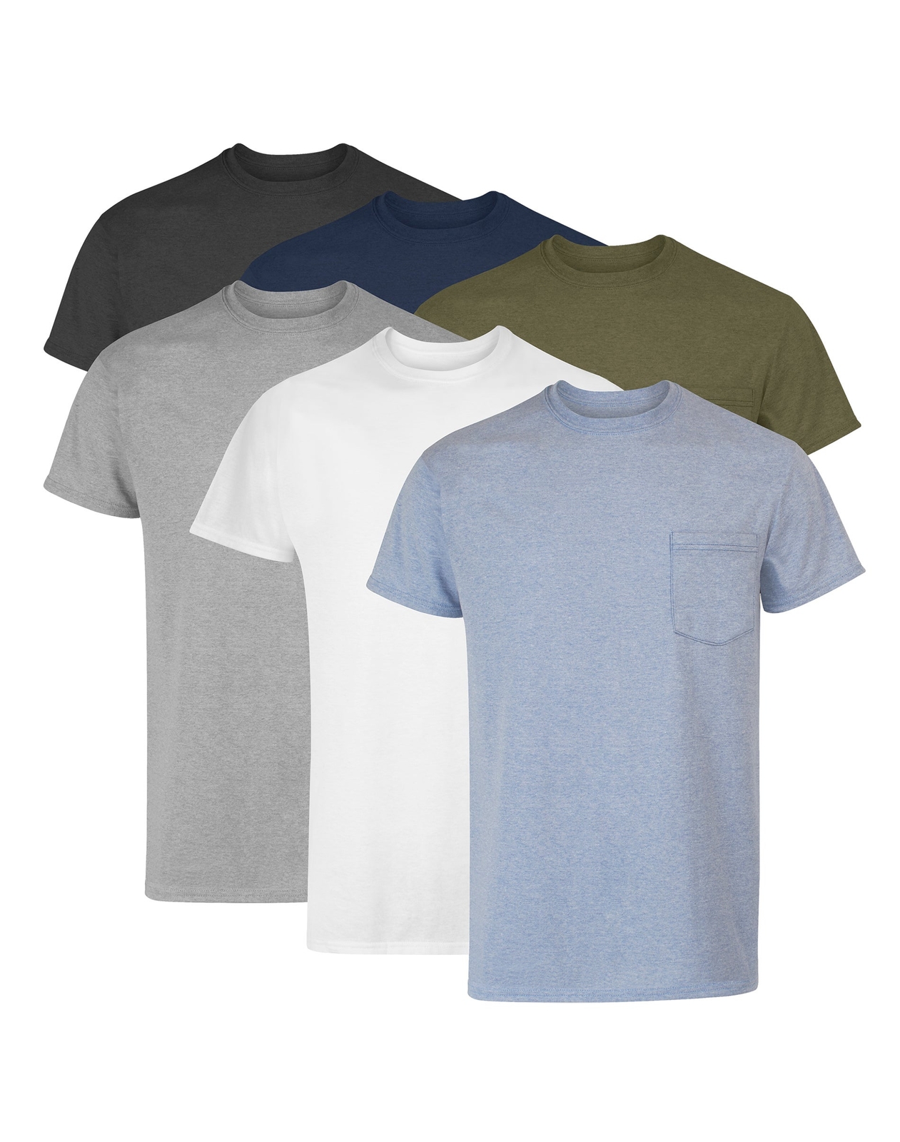 Hanes Men's Cotton Pocket T-Shirt, Moisture-Wicking with Odor Control ...