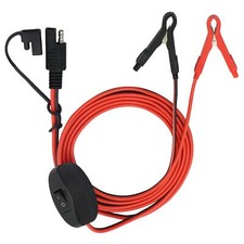 SAE to Battery Alligator Clip 12V 16AWG Wire Harness SAE with Switch Quick Re...