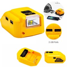2USB Power Source Li-ion Battery Charger Adapter w/LED for Dewalt 20V Max DCB090