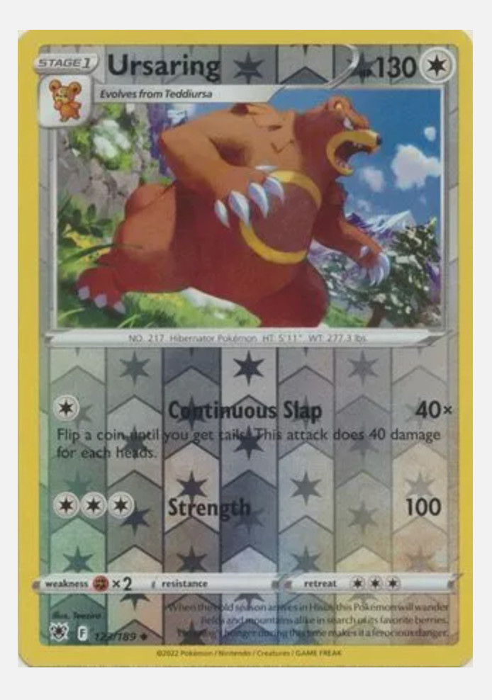 Pokemon - Ursaring - 123/189 - Reverse Holo - Astral Radiance - NM/M - NEW