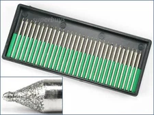 30pcs 1mm Diamond Mounted Burrs Ball Head For Grinding Rotary Drill Bit Tool