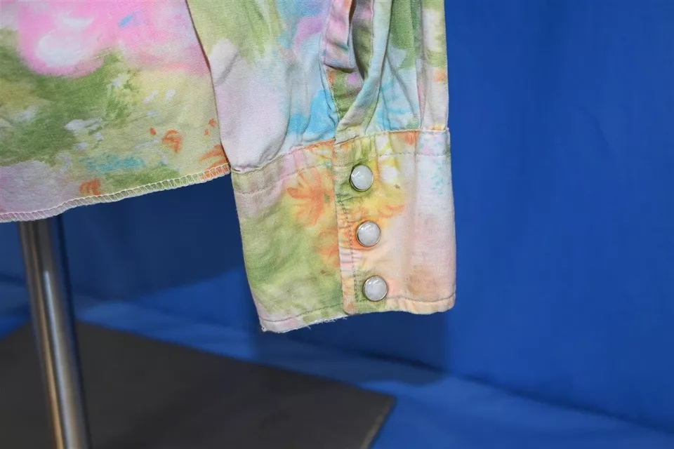 CAMISA VAQUERA VINTAGE AÑOS 50 LEVIS FLORAL FLORES OCCIDENTALES PERLA A PRESIÓN M Foto 4 de 4