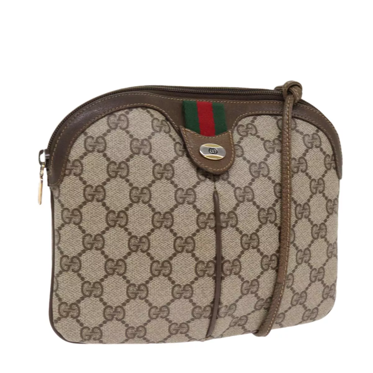 Sac à bandoulière GUCCI GG Supreme Web Sherry Line PVC beige 904 02 047 authentique 87866