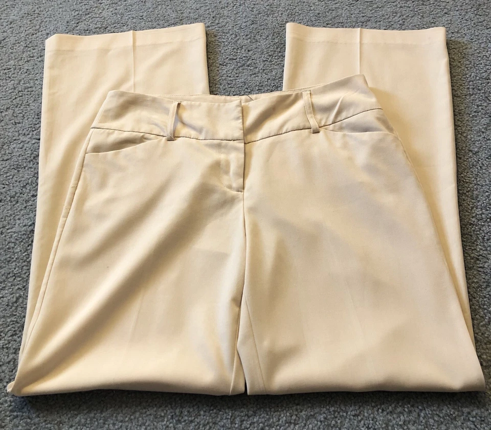 Pantalones de vestir acampanados años 90 talla 9/10 marfil tiro alto carrera corpcore negocios Foto 3 de 4