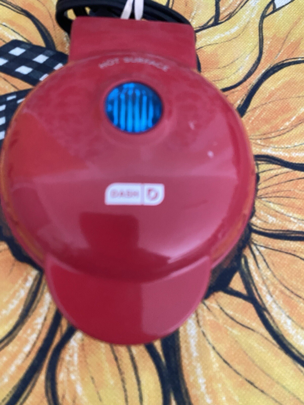 Waffle Maker. Candy apple red.  It will make a great holiday gift.-image