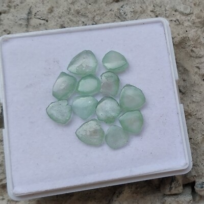 21 Ct Natural Light Green Color Tourmaline Smooth Slice 12 Piece Lot Gemstone