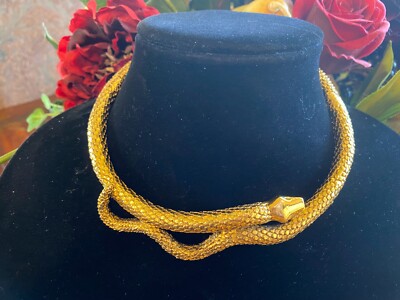 Aurelie Bidermann Tangerine 18k Gold Plated Tao Collar Necklace