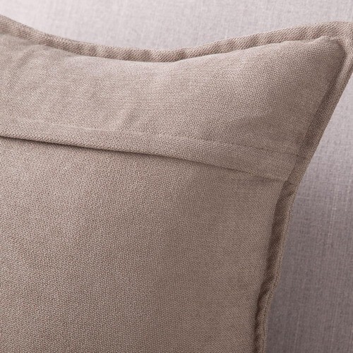 Madizz Set of 2 Short Chenille Throw Pillow Covers 18x18 Inch Light Taupe Soft D - Picture 5 of 6